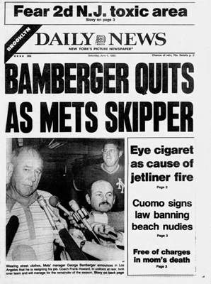 BAMBERGER QUITS AS METS SKIPPER