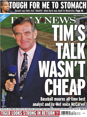 TIM'S TALK WASN'T CHEAP